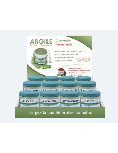 Présentoir cryo-argile