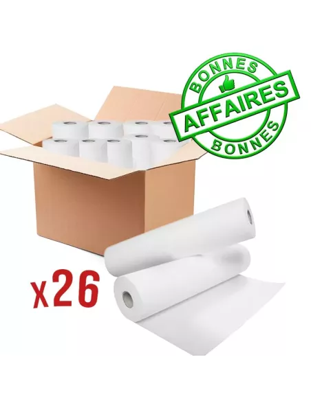 CARTON 26 ROULEAUX DRAP D’EXAMEN CLASSIQUE 50