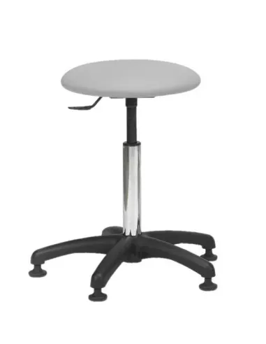 Tabouret galette fine sur patins - piètement noir