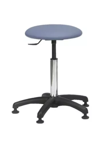 Tabouret galette fine sur patins - piètement noir