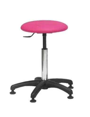 Tabouret galette fine sur patins - piètement noir