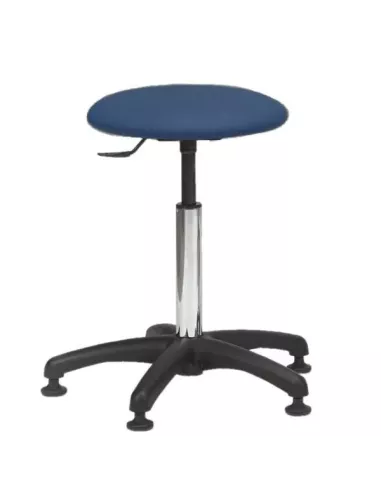 Tabouret galette fine sur patins - piètement noir