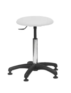 Tabouret galette fine sur patins - piètement noir 2