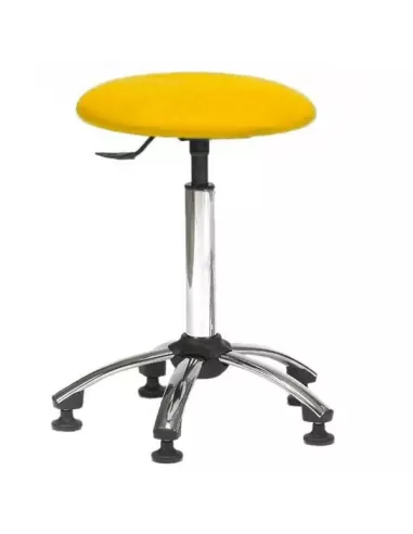 Tabouret galette fine sur patins - piétement chromé