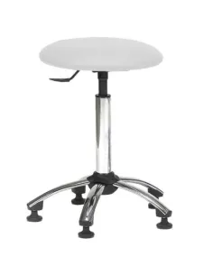 Tabouret galette fine sur patins - piétement chromé 2