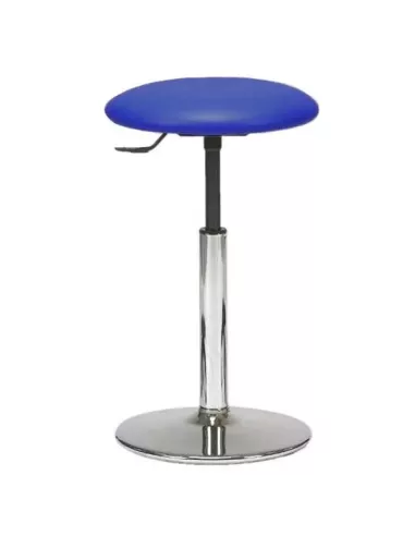 Tabouret galette fine sur socle chromé - 16 coloris