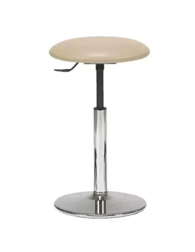 Tabouret galette fine sur socle chromé - 16 coloris