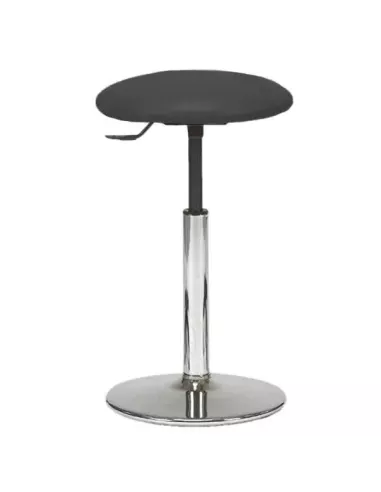 Tabouret galette fine sur socle chromé - 16 coloris