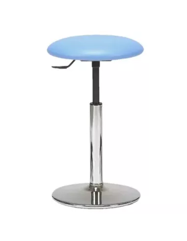 Tabouret galette fine sur socle chromé - 16 coloris