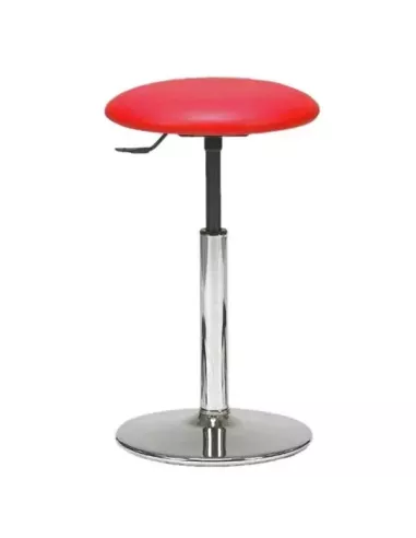 Tabouret galette fine sur socle chromé - 16 coloris