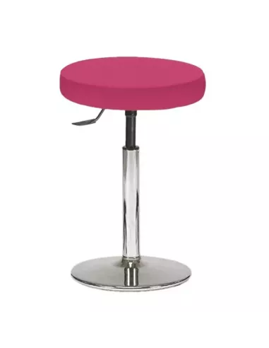 Tabouret galette epaisse sur socle chromé - 16 coloris