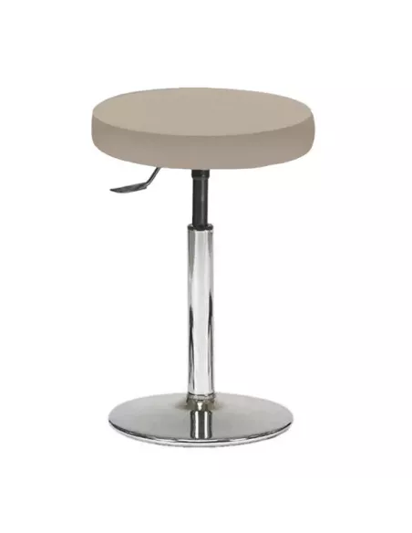 Tabouret galette epaisse sur socle chromé - 16 coloris