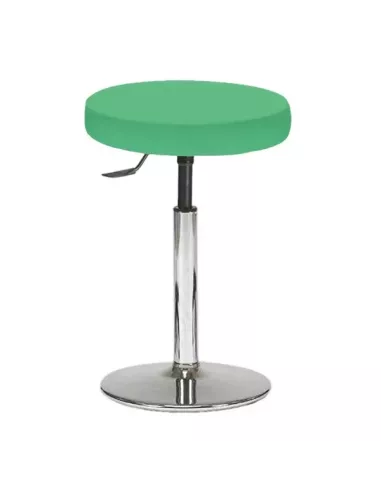 Tabouret galette epaisse sur socle chromé - 16 coloris