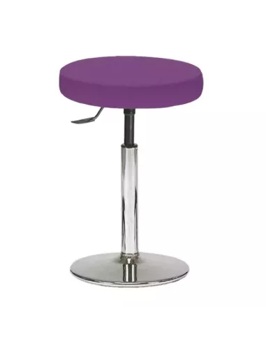 Tabouret galette epaisse sur socle chromé - 16 coloris