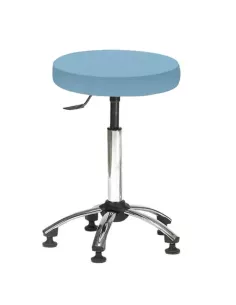 Tabouret galette épaisse sur patins - piétement chromé 2