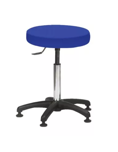 Tabouret galette épaisse sur patins avec piétement noir