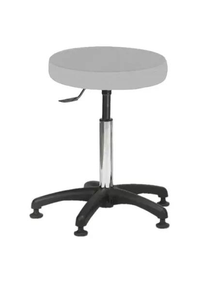 Tabouret galette épaisse sur patins avec piétement noir