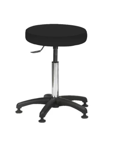 Tabouret galette épaisse sur patins avec piétement noir