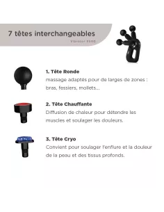 Vibrator adaptatif P500 avec valise et 7 têtes 2